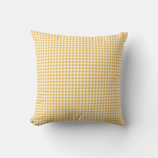 Gingham Pillow in Solar Yellow (Front)