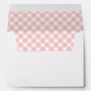 Gingham Pink and White Check Envelope