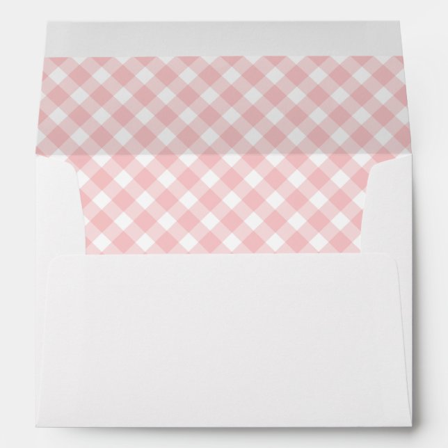 Gingham Pink and White Check  Envelope (Back (Bottom))