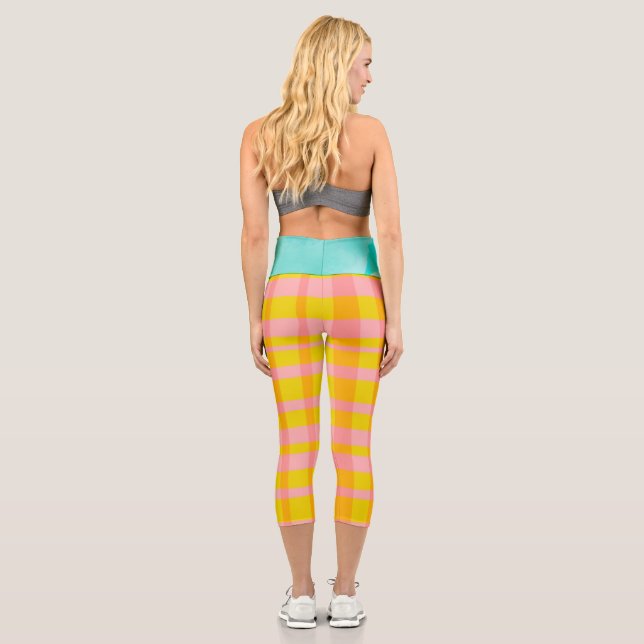Gingham pink capri leggings (Back)