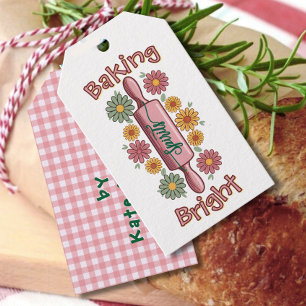 gingham plaid Baking Spirits Bright Holiday Gift Tags