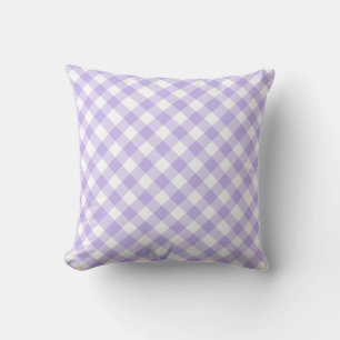 gingham plaid checks chequered pattern purple cushion