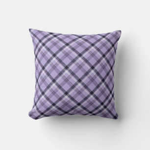 gingham plaid checks chequered pattern purple cushion