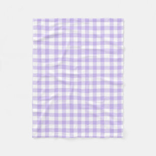 gingham plaid checks chequered pattern purple fleece blanket