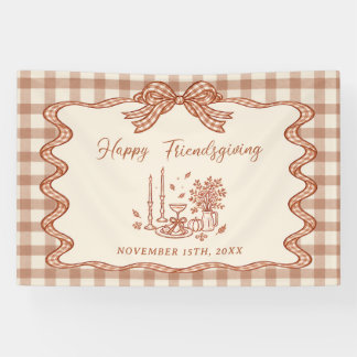Gingham Plaid Friendsgiving Dinner Banner