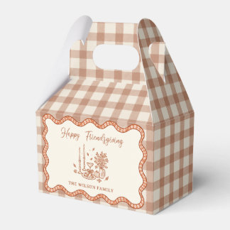 Gingham Plaid Friendsgiving Dinner Favour Box