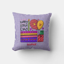 Gingham Purple & Red Birthday