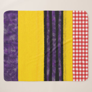 Gingham purple yellow - Rupydetequila 2022 Sherpa Blanket