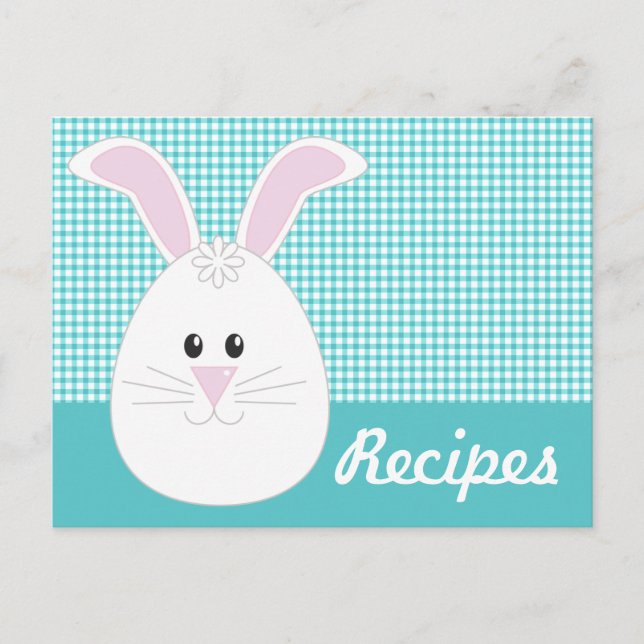 Gingham Rabbit Recipe Postcard (Front)
