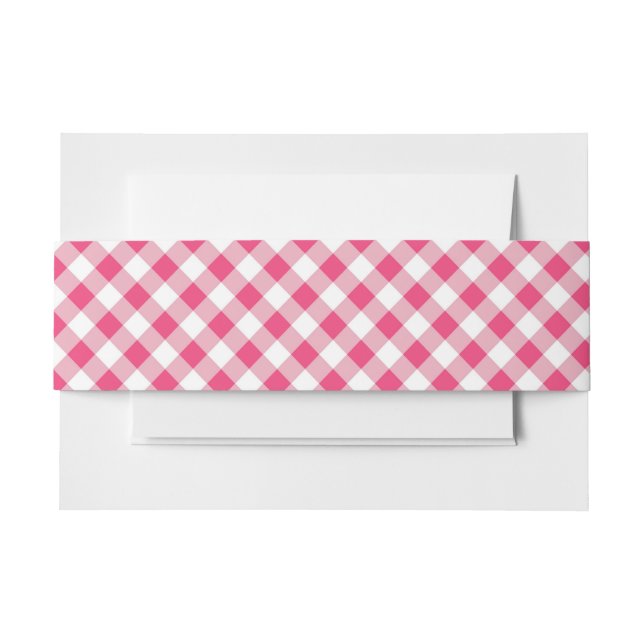 Gingham Red White  Invitation Belly Band (Front Example)