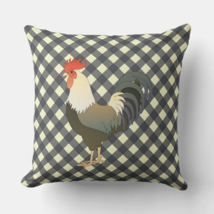 GINGHAM ROOSTER CUSHION