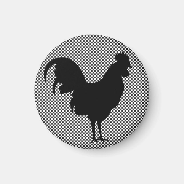 Gingham Rooster Magnet (Front)