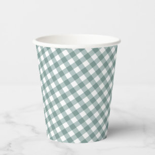Gingham – Rustic Autumn Fall Baby Shower Paper C Cups