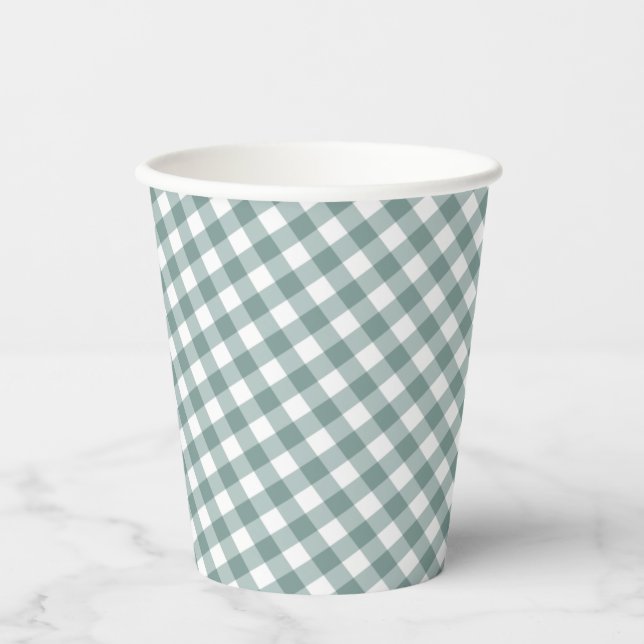 Gingham – Rustic Autumn Fall Baby Shower | Paper C Cups (Front)