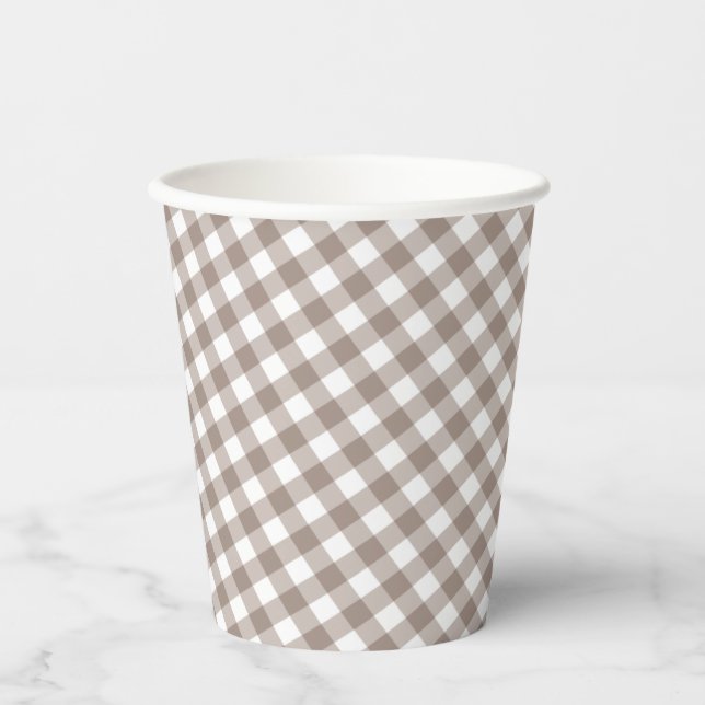 Gingham – Rustic Autumn Fall Baby Shower | Paper Cups (Front)
