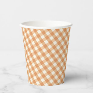 Gingham – Rustic Autumn Fall Baby Shower Paper Cups