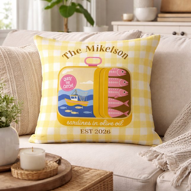 Gingham Sardines Custom Family Name Cushion (Creator Uploaded)