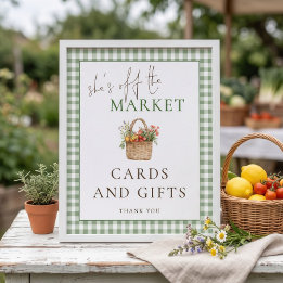 Gingham She's off Market Cards Gifts Bridal Shower Poster