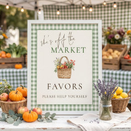 Gingham She's off Market Favours Sign Bridal Showe
