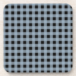 Gingham Slate and Black Coaster