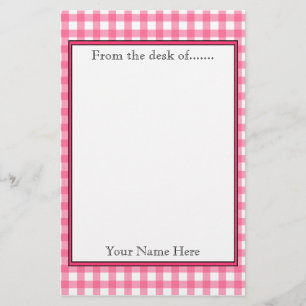 Gingham Stationery