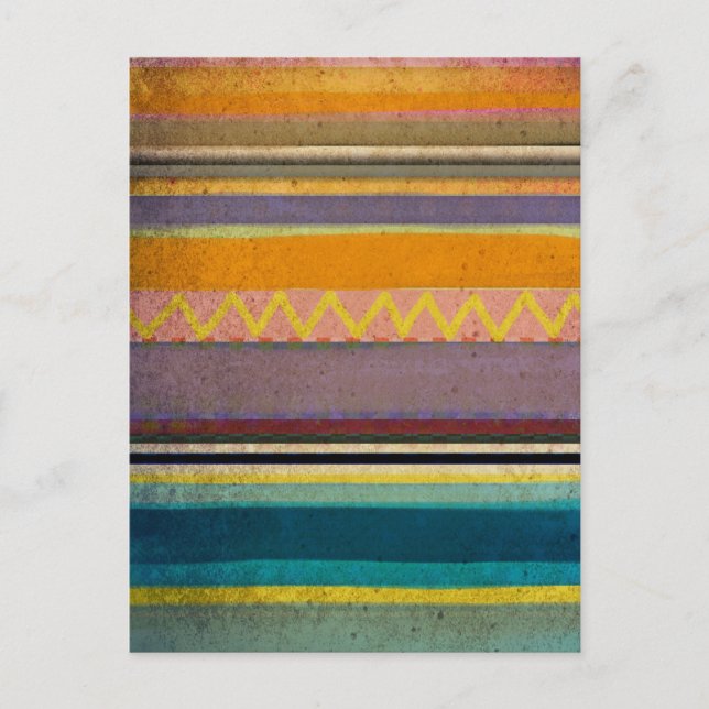 Gingham Striped Chevron Postcard (Front)