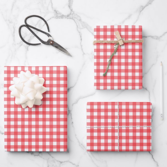 Gingham Wrapping Paper Sheets (Front)