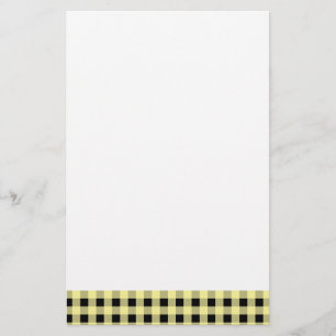 Gingham Yellow and Black Stationery