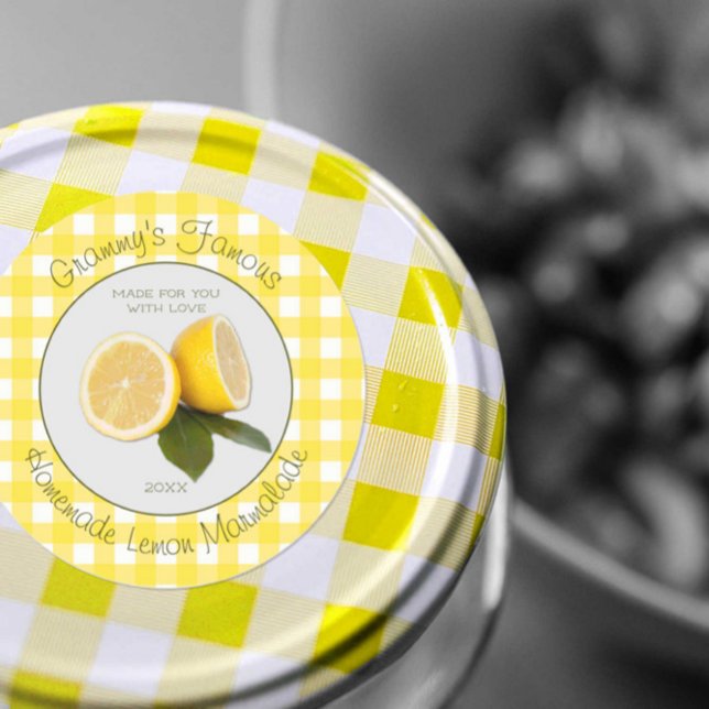 Gingham Your Famous Custom Lemon Marmalade Label  (Creator Uploaded)