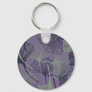 Gingko biloba: abstract vintage pattern. key ring