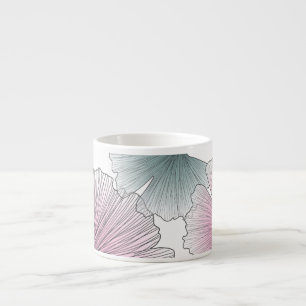 Gingko biloba hand-drawn. espresso cup