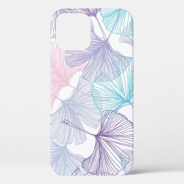 Gingko biloba seamless background pattern. Purple, Case-Mate iPhone Case (Back)