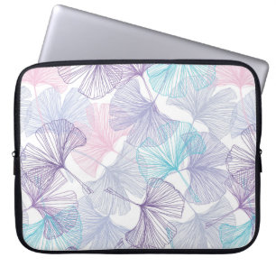 Gingko biloba seamless background pattern. Purple, Laptop Sleeve
