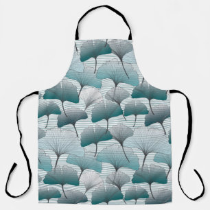 Gingko biloba seamless blue colours pattern. apron