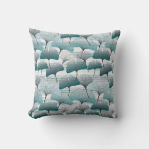 Gingko biloba seamless blue colours pattern.  cushion
