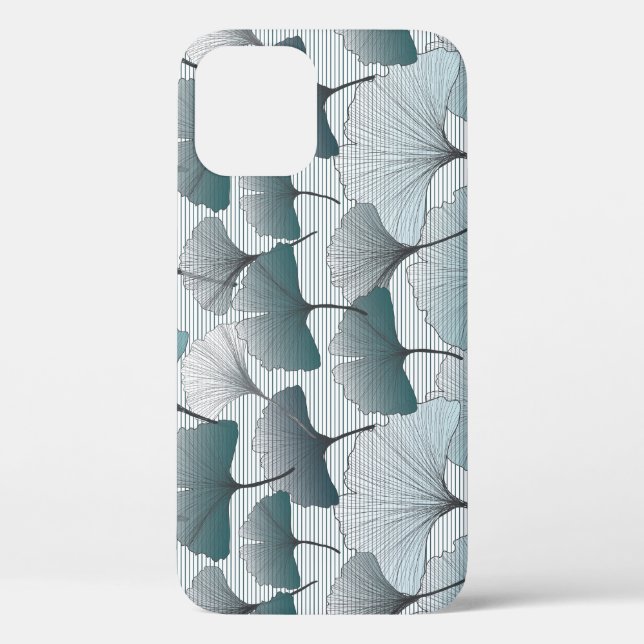 Gingko biloba, seamless blue pattern. Case-Mate iPhone case (Back)
