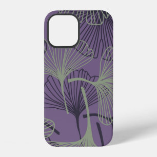 Gingko biloba seamless pattern. Abstract vintage b iPhone 12 Case