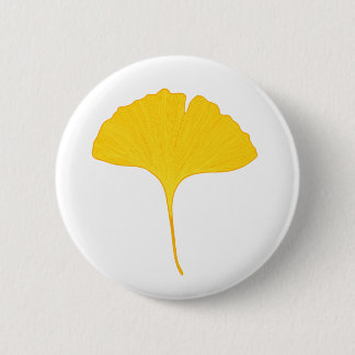 Gingko Leaf 6 Cm Round Badge