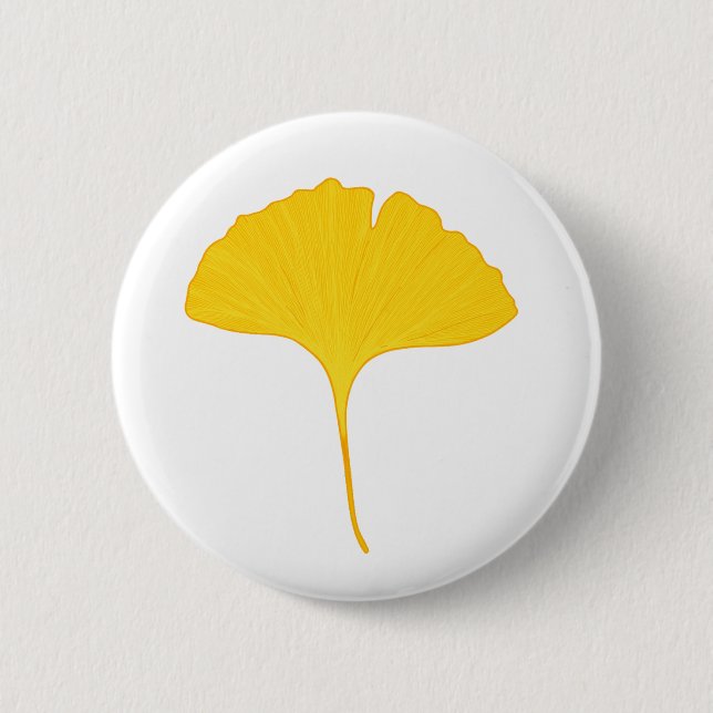 Gingko Leaf 6 Cm Round Badge (Front)