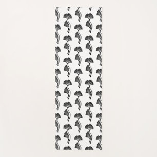 Gingko Leaf Lino Print Yoga Mat
