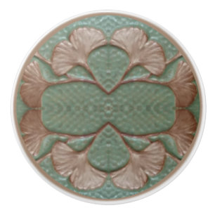 Gingko leaves Drawer Pull Ceramic Knob