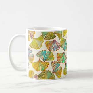 Gingko Leaves: Floral Abstract Art Coffee Mug