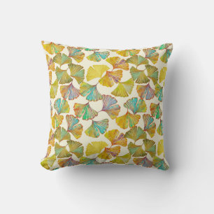 Gingko Leaves: Floral Abstract Art Cushion