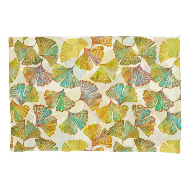 Gingko Leaves: Floral Abstract Art Pillowcase (Front)