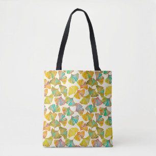 Gingko leaves on floor seamless pattern. Watercolo Tote Bag