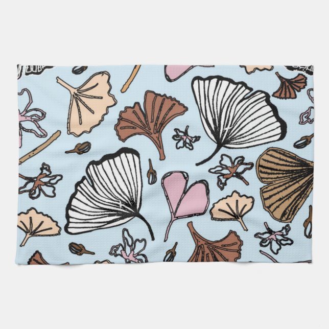 Gingko leaves tea towel (Horizontal)