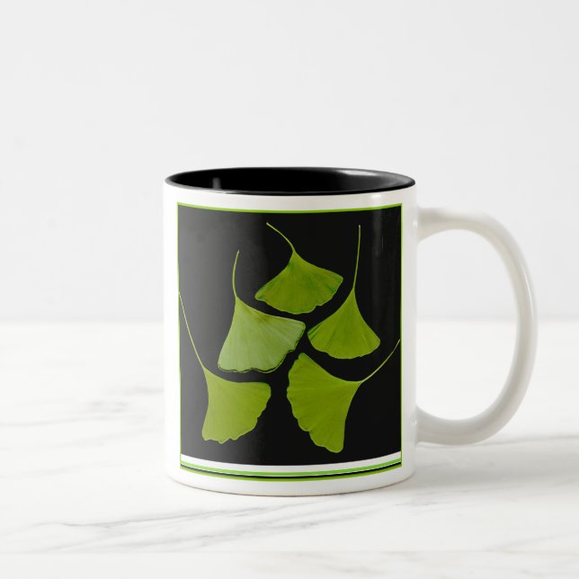 gingko leaves Two-Tone coffee mug (Right)