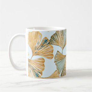 Gingko Leaves Watercolor Seamless Pattern Coffee Mug