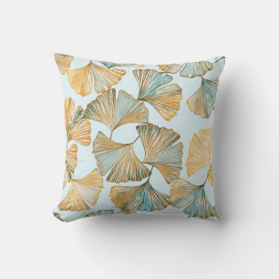 Gingko Leaves Watercolor Seamless Pattern Cushion