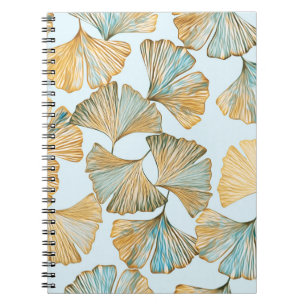 Gingko Leaves Watercolor Seamless Pattern Notebook